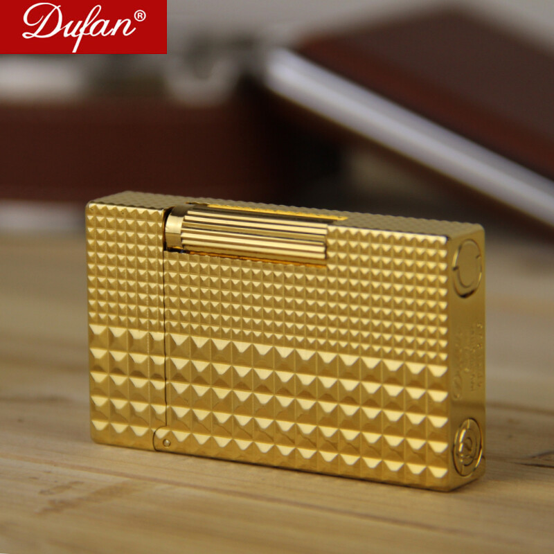 法國都梵Dufan朗聲充氣打火機銅創(chuàng)意男防風(fēng)氣體打火機砂輪定制刻字 D1036A